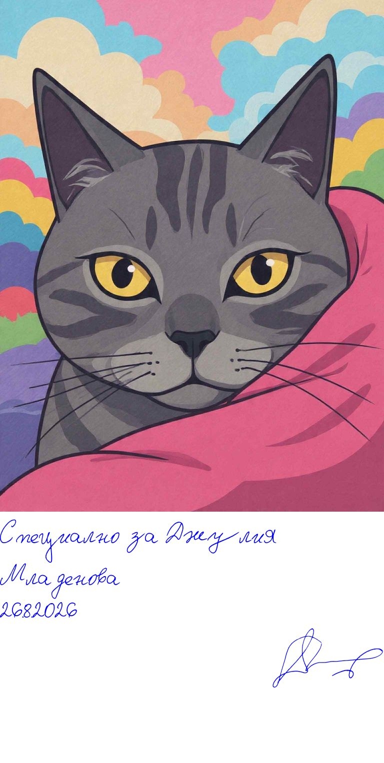 Карма - Карма -- Еми правоъгълно както е снимано на 02 01 2026 - Подписана илюстрация за Специално за Джулия Младенова